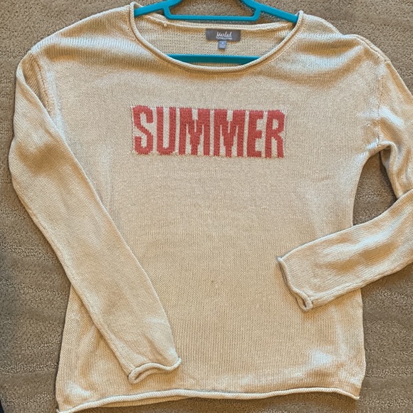 Marled Reunited Clothing Summer Relaxed‎ Slouchy Pullover Knit Sweater - Picture 6 of 6